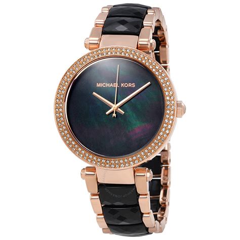 black michael kors watch ladies|Michael Kors Watch size.